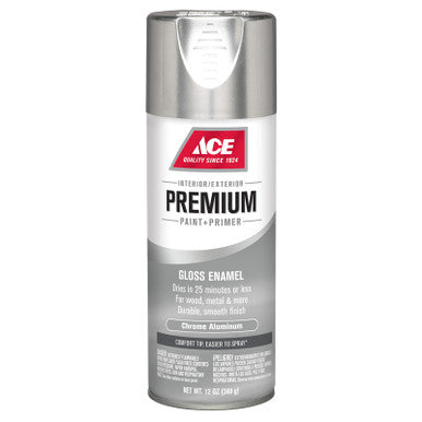 Ace Premium Gloss Chrome Aluminium Enamel Spray Paint 12 ounce