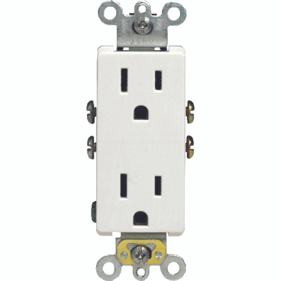 RECEPTICAL GROUND DUPLEX DECOR WHITE