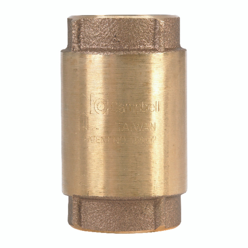 Campbell 1-1/4 in. Dia. x 1-1/4 in. Dia. Red Brass Spring Loaded Check Valve