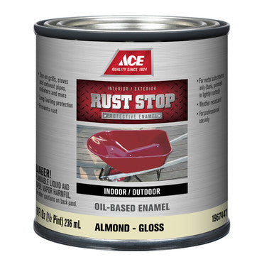 Ace Rust Stop Indoor and Outdoor Gloss Almond Rust Prevention Paint 1/2 pt.