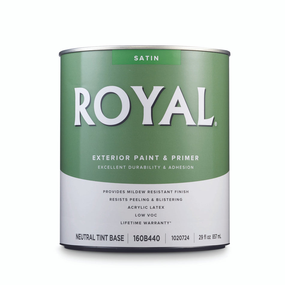 Royal Satin Tint Base Neutral Base Acrylic Latex Paint and Primer in One Outdoor 1 qt.