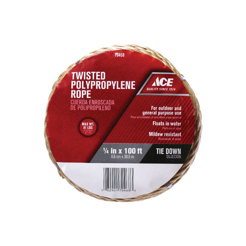 polypropylene rope twine 1/4 in. 100 ft. utility