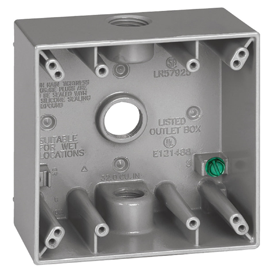 OUTLET BOX 2 GAUGE 3H 3/4 GRAY