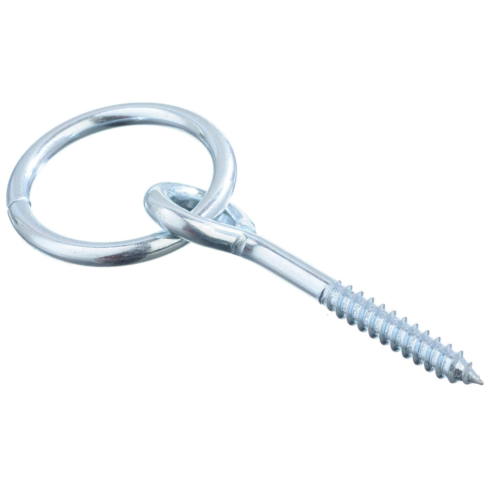Hampton Large Zinc-Plated Silver Steel 3.625 in. L Hitching Ring W/Lag Screw 350 lb. 1 pk