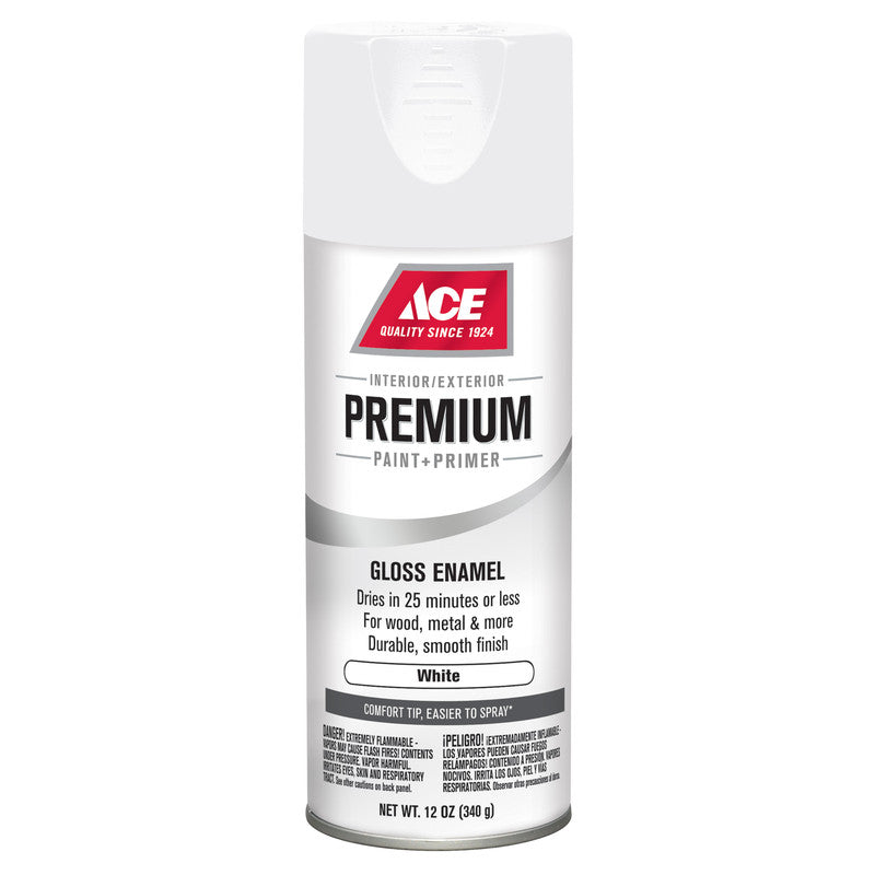 Ace Premium Gloss White Enamel Spray Paint 12 ounce