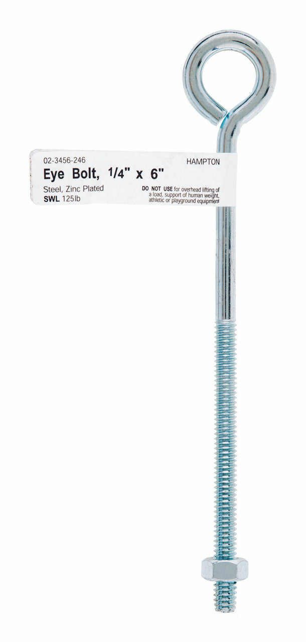 bolt eye with nut 1/4 x 6 hardware