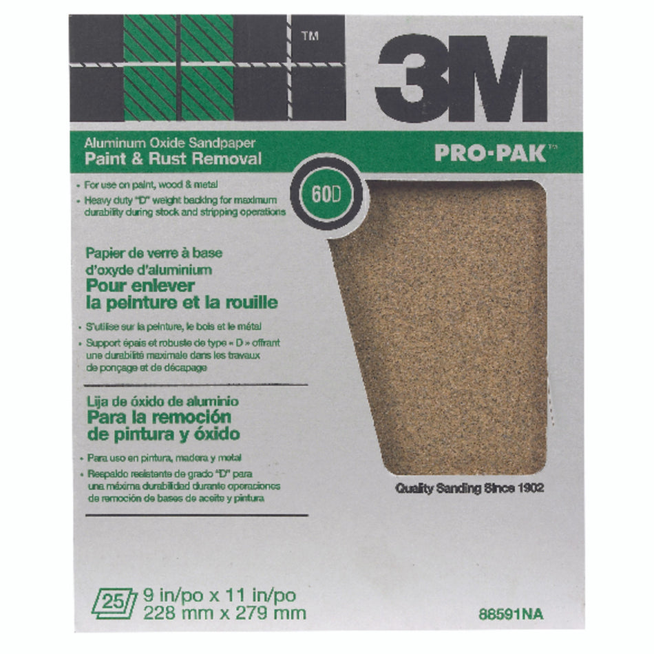 SAND PAPER 9 X 11PRO 60D 25 PACK