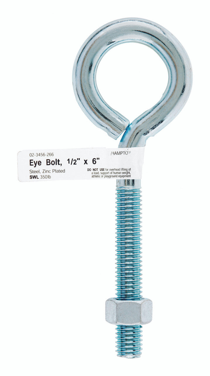 bolt eye with nut 1/2 x 6 hardware
