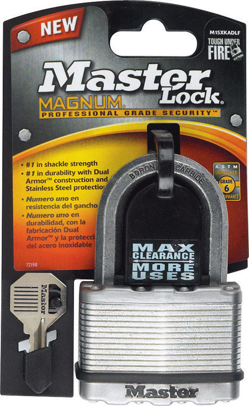 master lock 2 in. h x 1-1/4 in. w x 2-1/2 in. l steel dual ball bearing locking padlock 1 pk key padlock security hardware