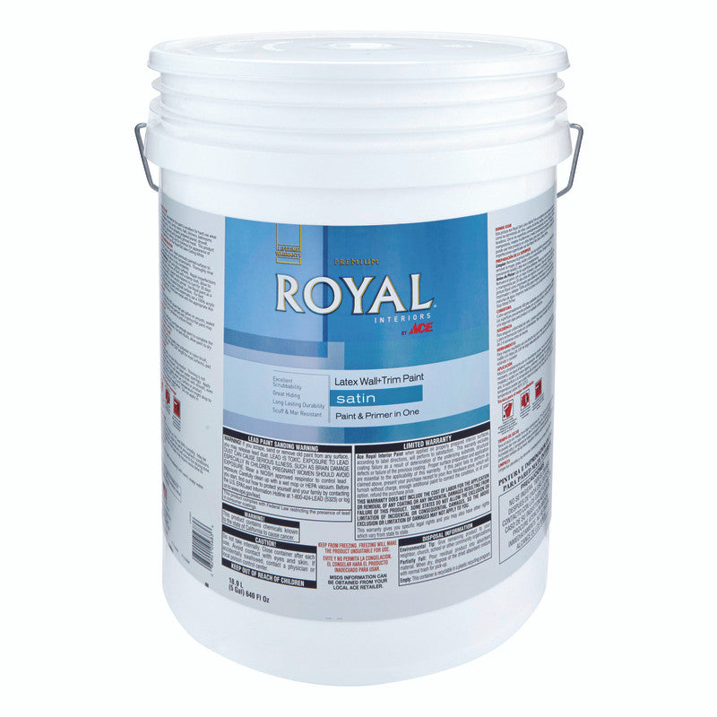 Ace Royal Satin Neutral Base Vinyl Acetate/Ethylene Interior Latex Wall+Trim Paint Indoor 5