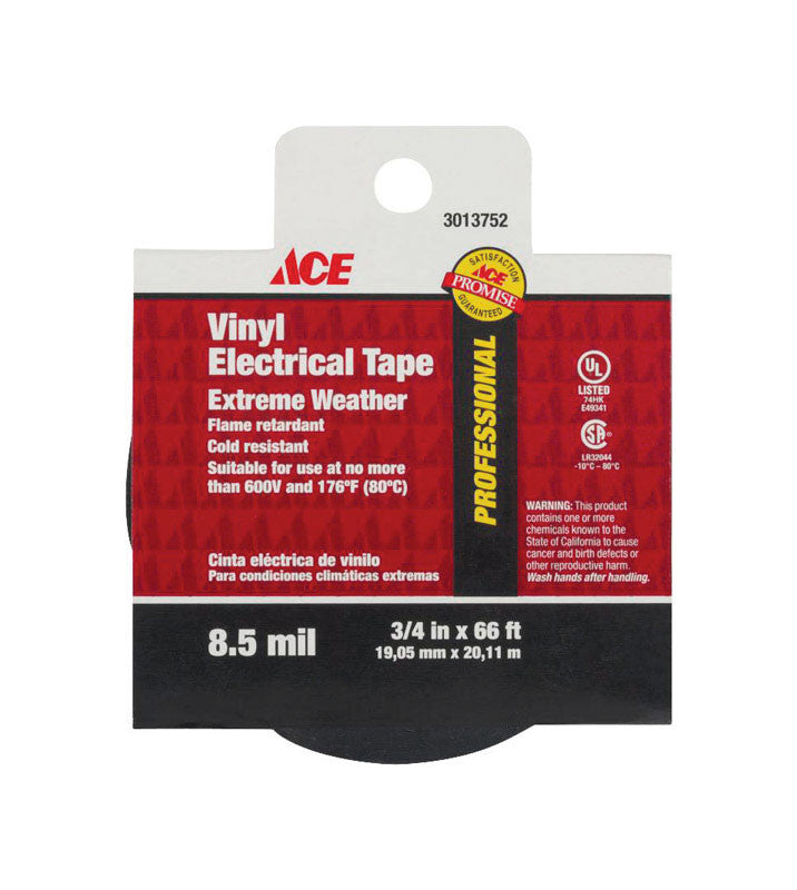 black vinyl electrical tape 3/4 in. insulating