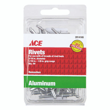 Rivet Aluminium 3/16 X 1/8 Ace 50 Pack