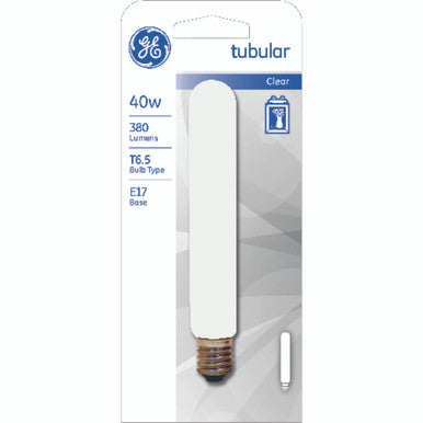 GE 40 watts T6.5 Tubular Incandescent Bulb E17 (Intermediate) Daylight 1 pk