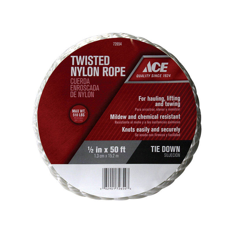 nylon rope twine 1/2 in. 50 ft. utility
