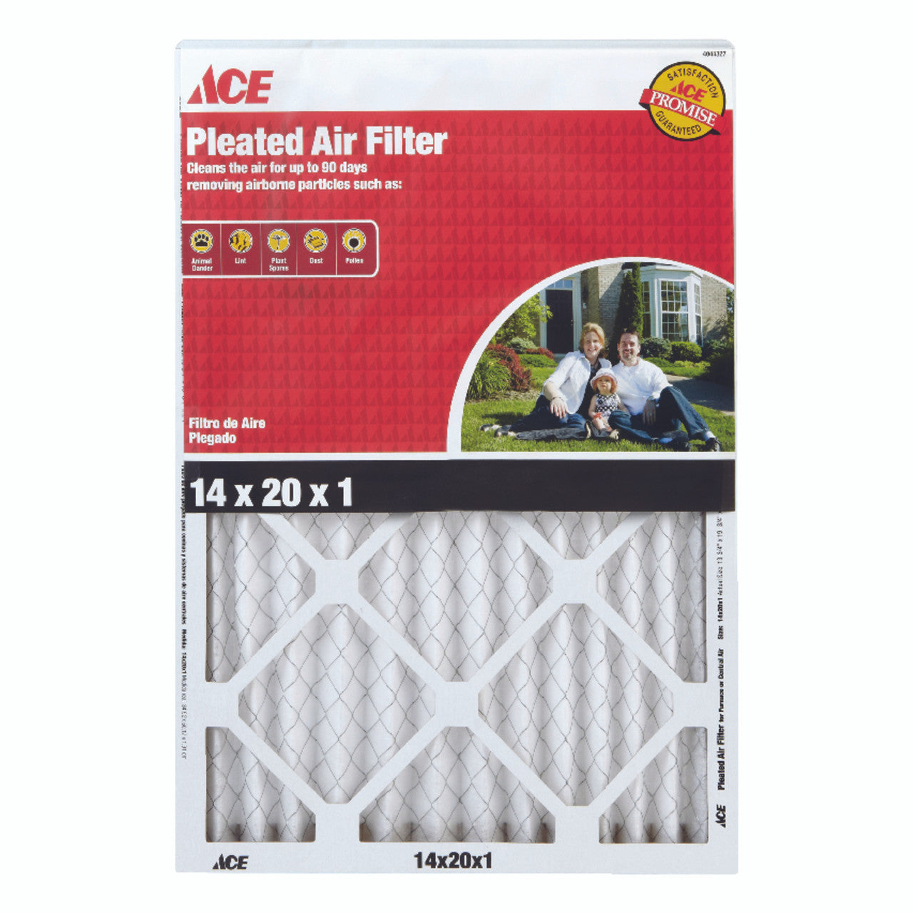 HVAC air filter 14 x 20 x 1 in.  Pleated Ace