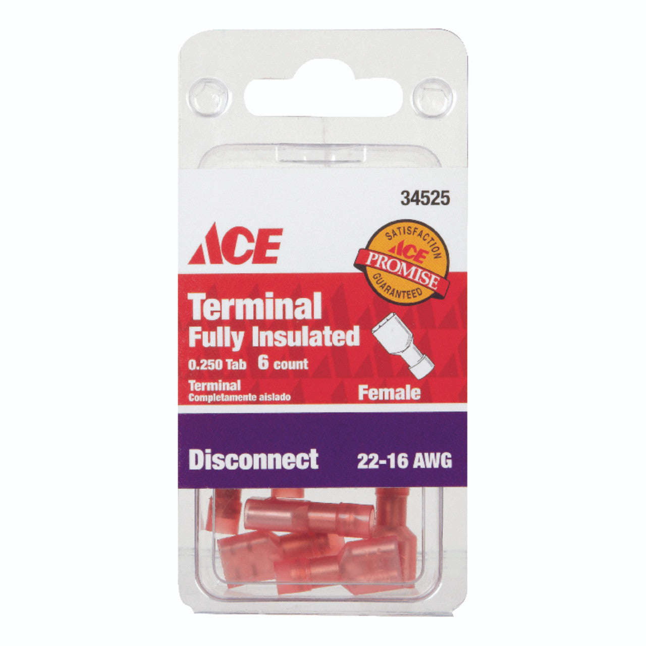 female disconnect 22-16 AWG insulated crimp wire connector
