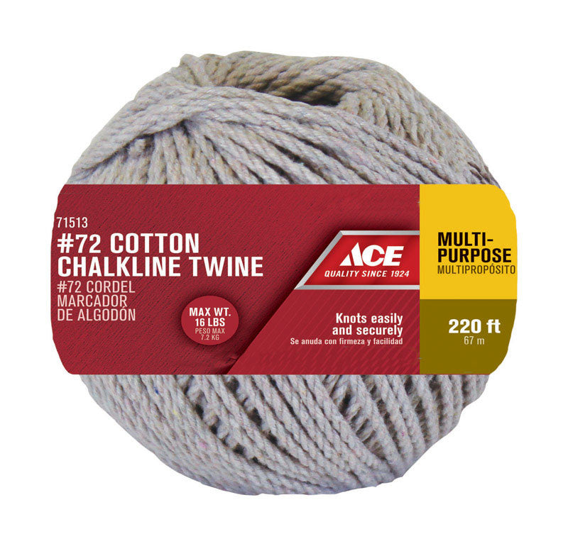 Ace 1/8 in. Dia. x 220 ft. L Natural Twisted Cotton Cord