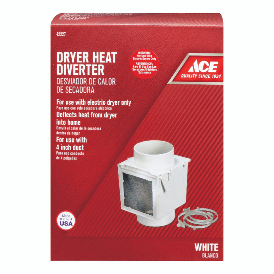Ace 4 in. L x 4 in. Dia. White Plastic Heat Diverter