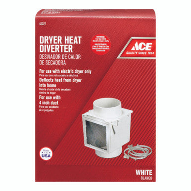 Ace 4 In. L X 4 In. Dia. White Plastic Heat Diverter
