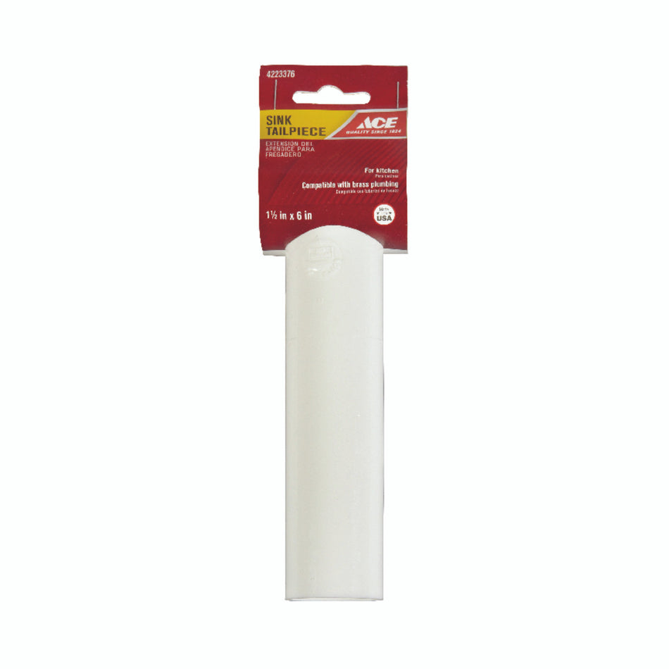 Ace 1-1/2 in. Dia. x 6 in. L Polypropylene Tailpiece