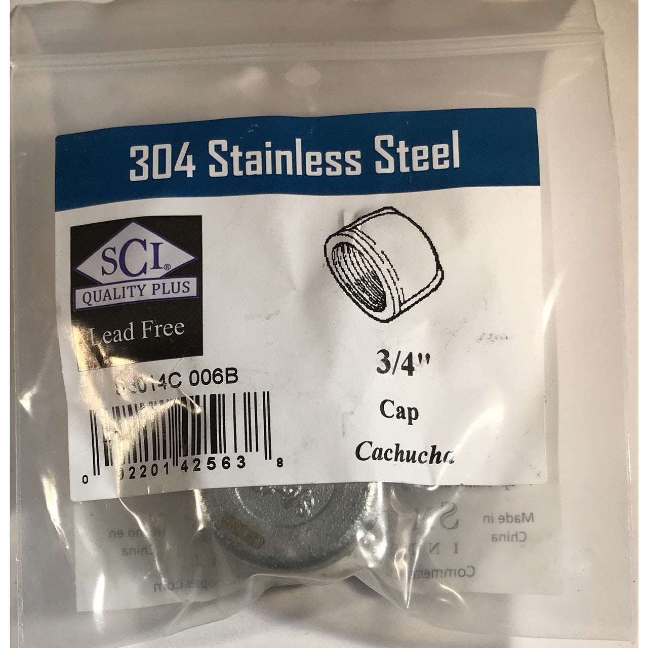 Smith-Cooper stainless steel tee 3/4 NPT threaded industrial