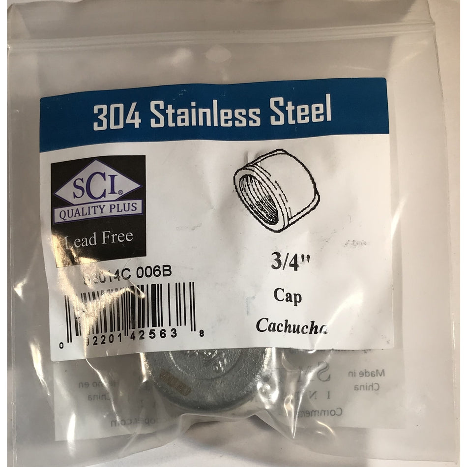 Smith-Cooper stainless steel tee 3/4 NPT threaded industrial