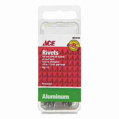 Ace 5/32 in. Dia. x 1/2 in. Aluminum Rivets Silver 15 pk