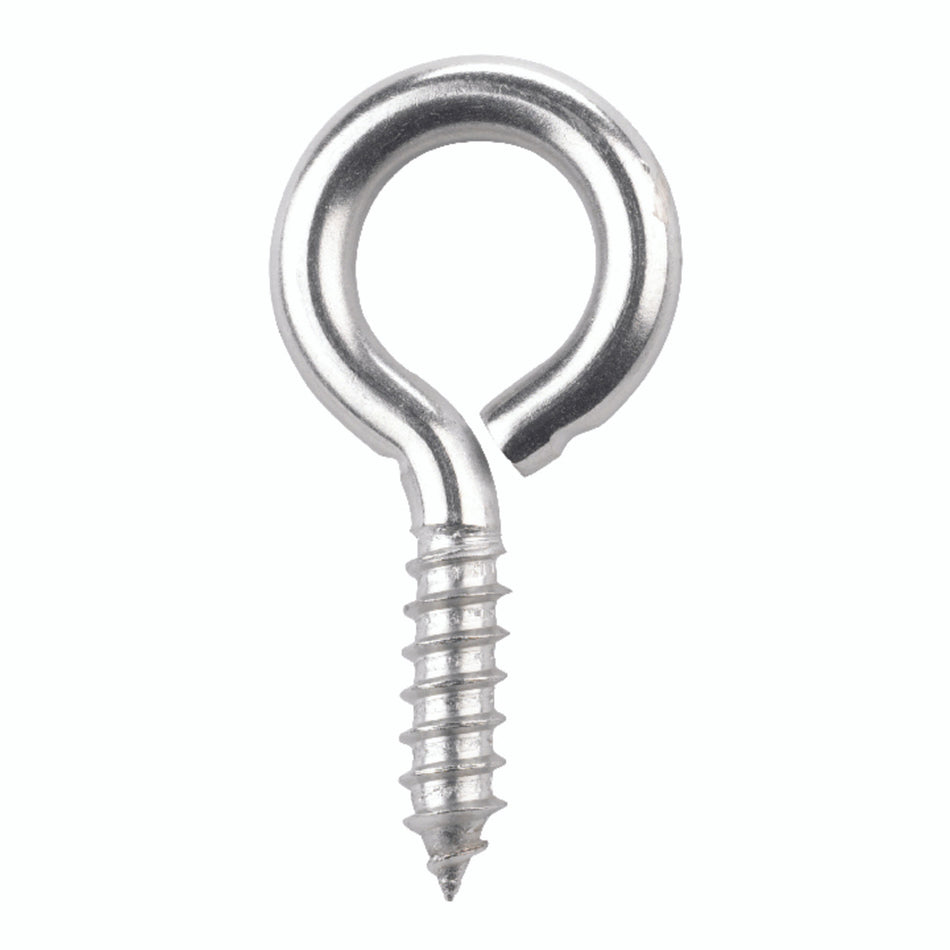 Hampton 3/8 in. Dia. x 2-7/8 in. L Polished Stainless Steel Screw Eye 250 lb. capacity 1 pk