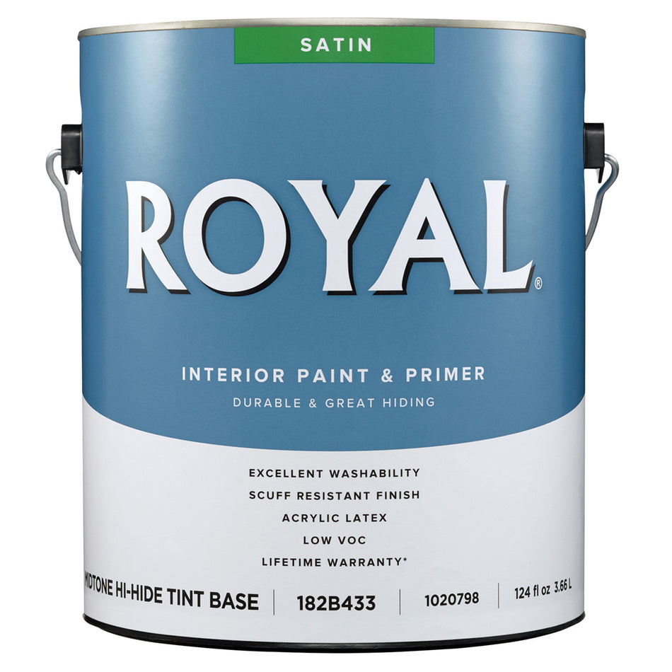 Royal Satin Tint Base Midtone Hi-Hide Base Acrylic Latex Paint and Primer Indoor 1 gal.