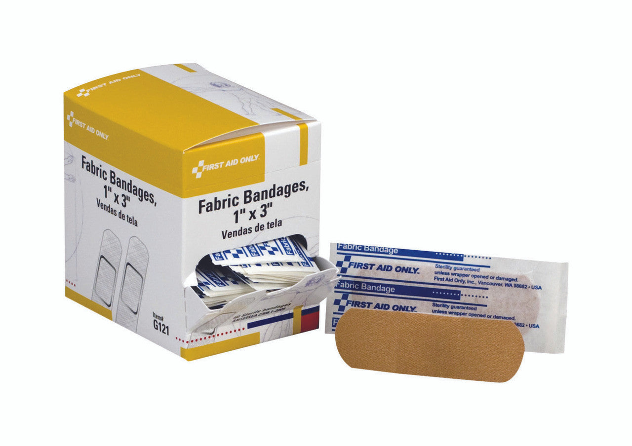 fabric bandage 1 x 3 box 50 first aid workplace safety medical supply
