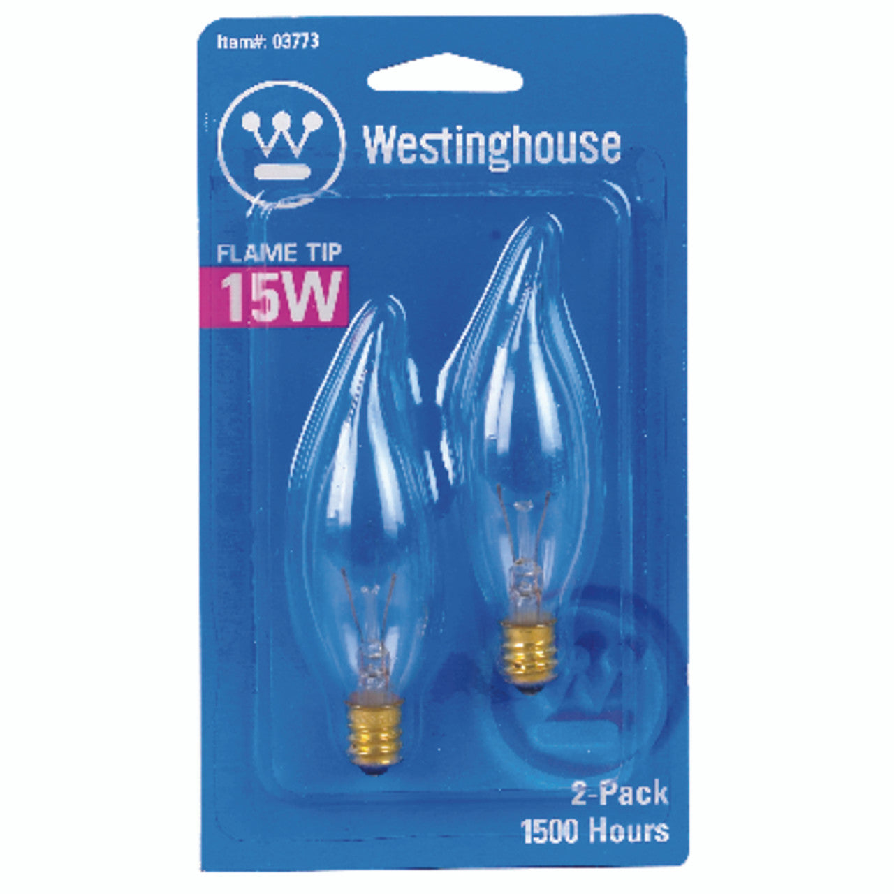 westinghouse 15 watts e12 decorative incandescent bulb e12 (candelabra) warm white 2 pk incandescent light bulb 15W warm white