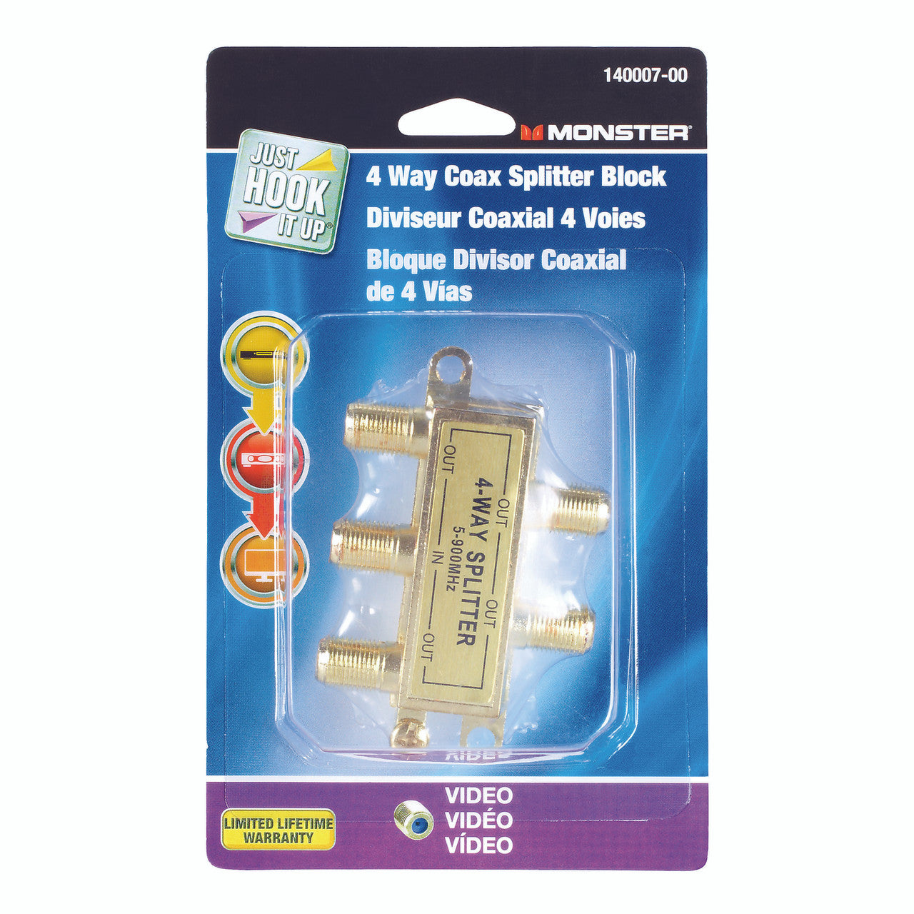 splitter 4 way coaxial electrical supply
