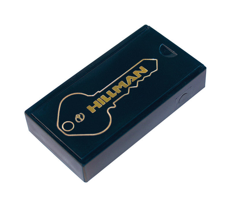hillman metal/plastic black magnetic box key hider key ring tag management accessory