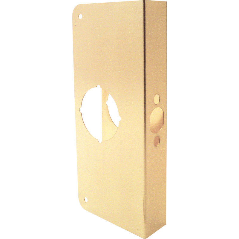 prime-line 9 in. h x 3.875 in. l brass-plated brass door reinforcer padlock security hardware