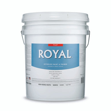 Royal Flat High Hiding White Acrylic Latex Paint and Primer Indoor 5 gal.