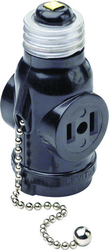 Lamp Holder Pull Chain 2 Receptical Black