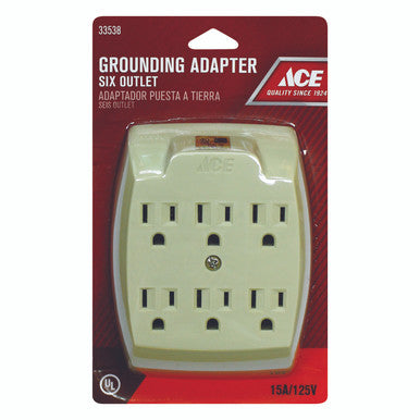 Adapter Outlet 2-6 Ivory 15 Amp