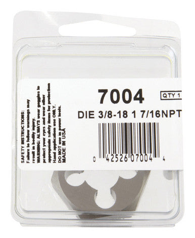 Hexagon Die 1-7/16 3/8-18 NPT