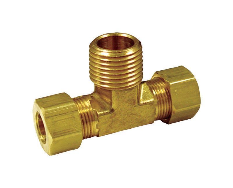 JMF 1/4 in. Compression x 1/4 in. Dia. Compression Brass Tee