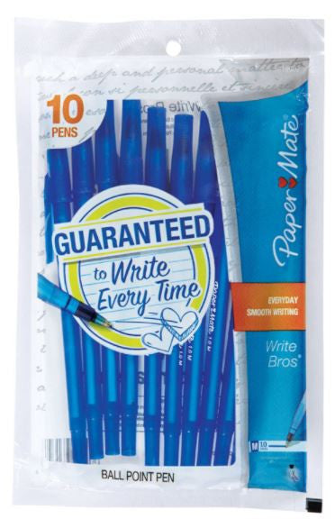 blue pen ball point writing supply