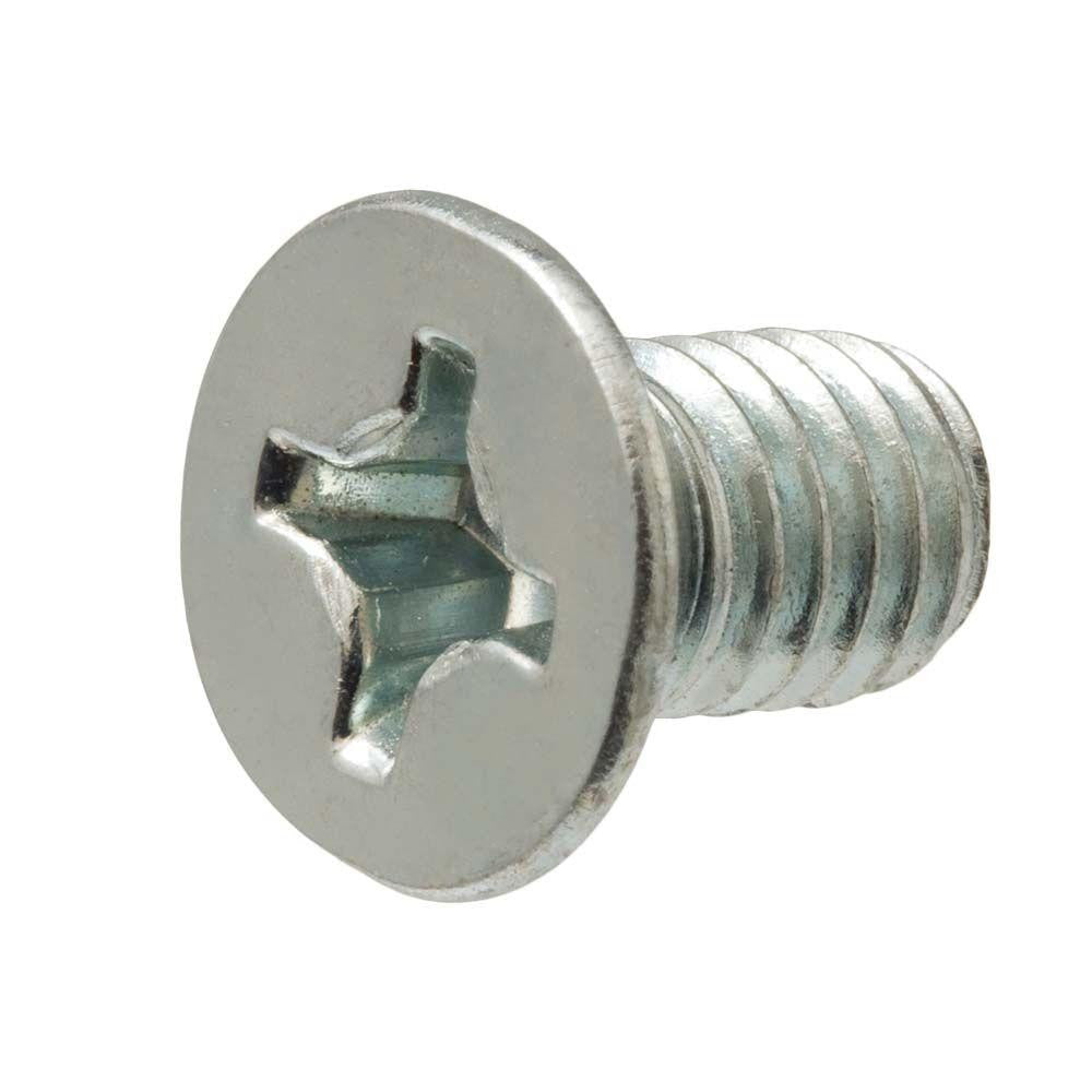 zinc-plated flat head machine screw #12-24 fastener