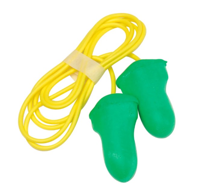 CORDED EAR PLUGS 100 box grn/yel crd