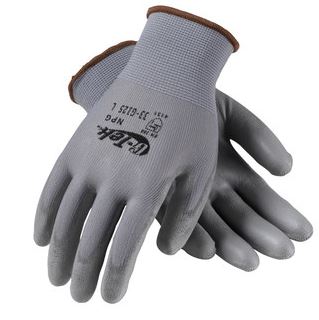 grey knit urethane glove lg industrial supply miller