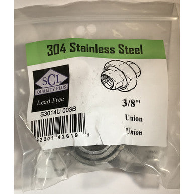 Smith-Cooper 3/8 in. FPT x 3/8 in. Dia. FPT Stainless Steel Union