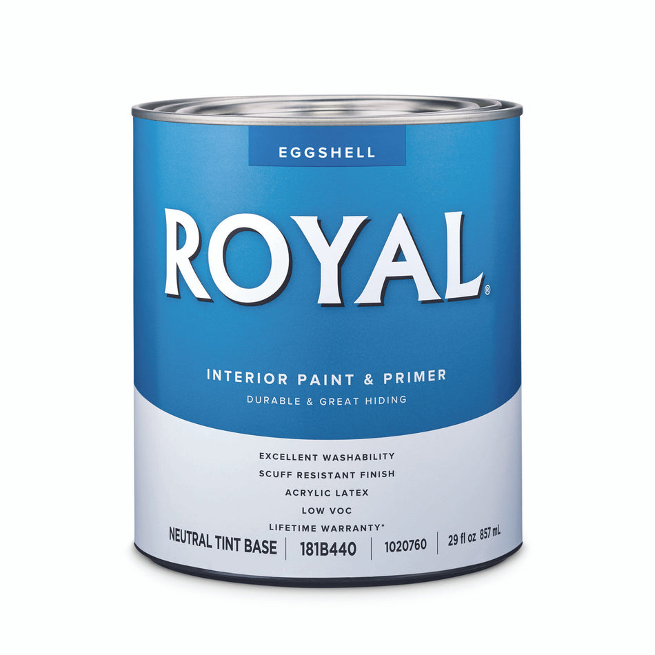 Royal Eggshell Tint Base Neutral Base Acrylic Latex Paint and Primer Indoor 1 qt.