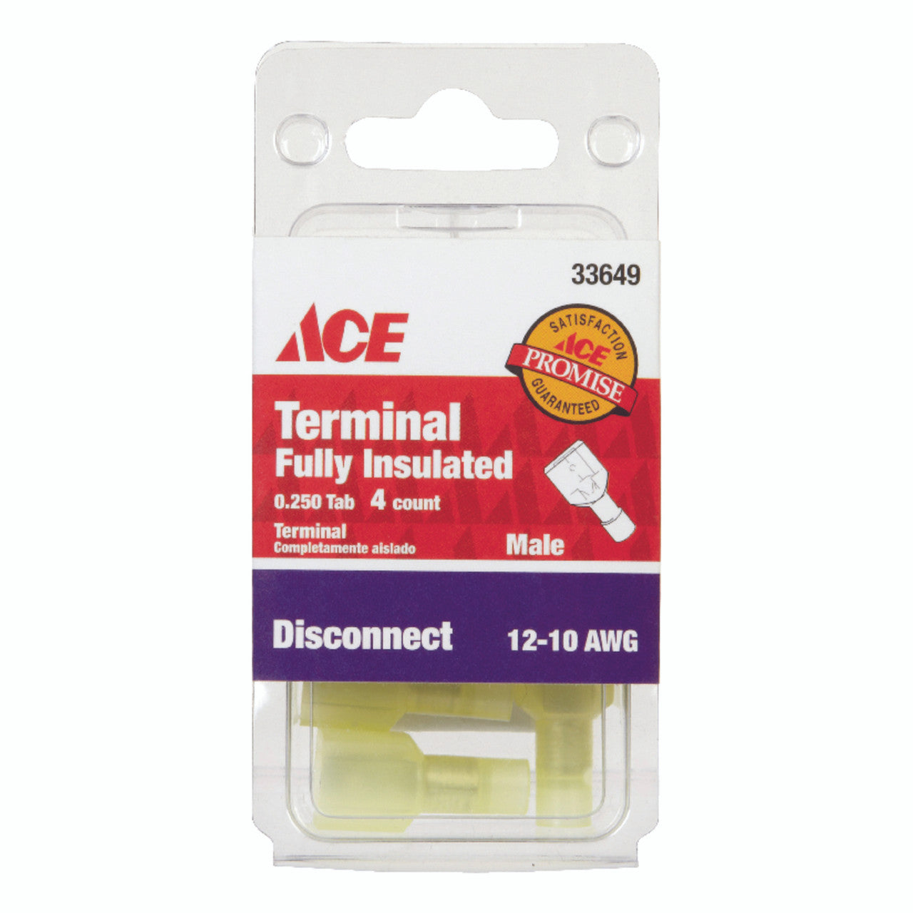 male disconnect 12-10 AWG insulated crimp wire connector
