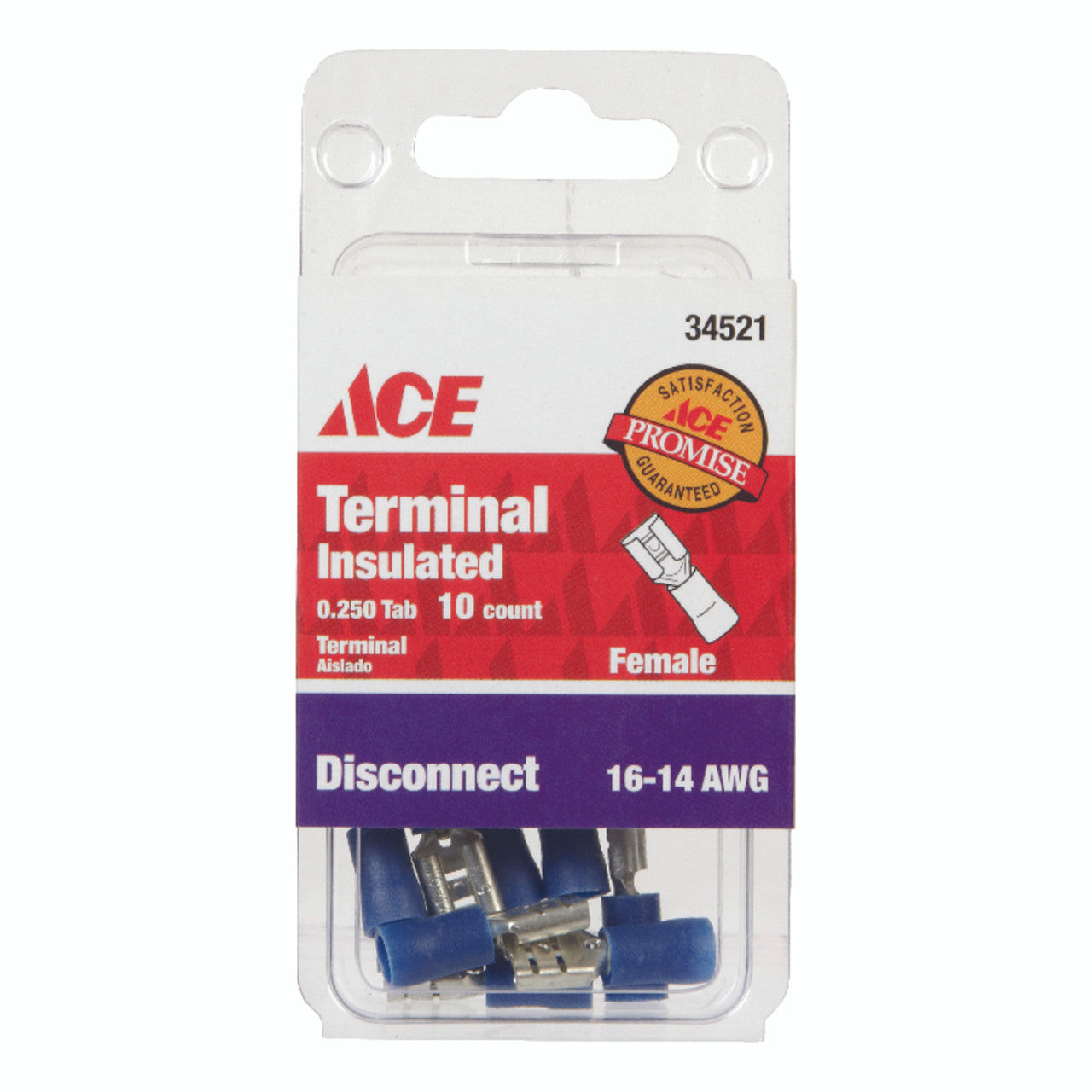 female disconnect 16-14 AWG insulated crimp wire connector