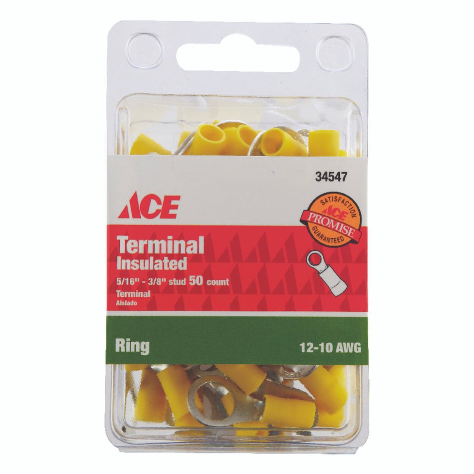 TERMINAL RING INSULATED 12-10 AWG 3/8 STUD
