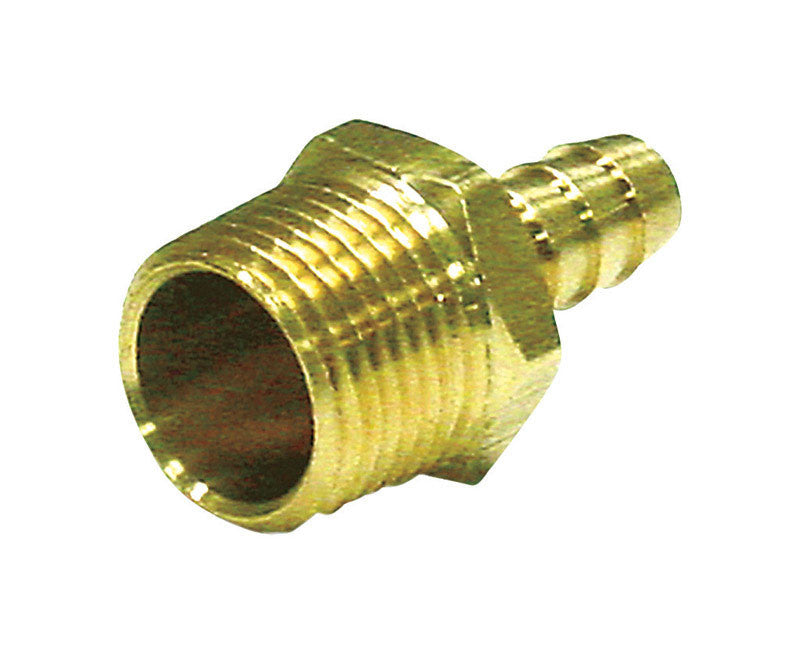 JMF yellow brass hose barb adapter 1/2 x 3/8