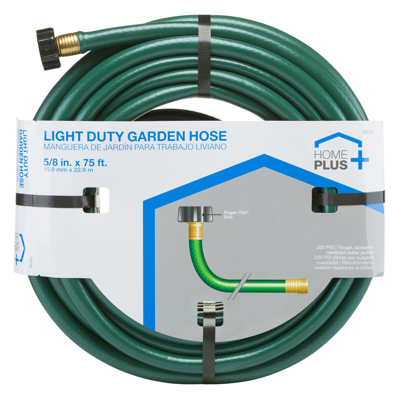 home plus 5/8 in. dia. x 75 ft. l light-duty green vinyl hose lawn garden outdoor supply
